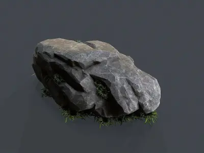 Black Rock Grass  Low-poly 3D model