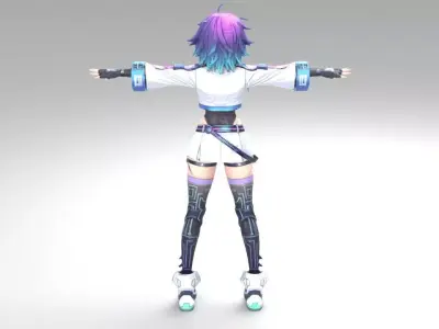 3D character female 3D model