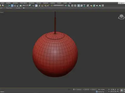 Copper Round Pendant Low-poly 3D model