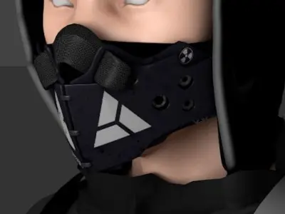 Facemask Techwear Scifi Cyberpunk Low-poly 3D model