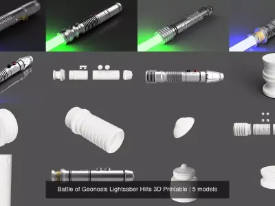 Battle of Geonosis Lightsaber Hilts 3D Printable 3D Model Pack
