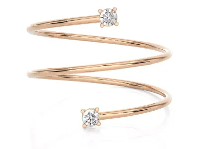 Light Minimalist Diamond Ring 3D print model 5