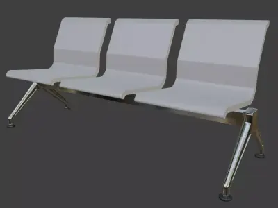 Modern Waiting Room Bench 3D Model 3D model