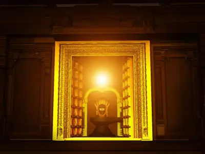 Lord Shiva temple interior  3D model