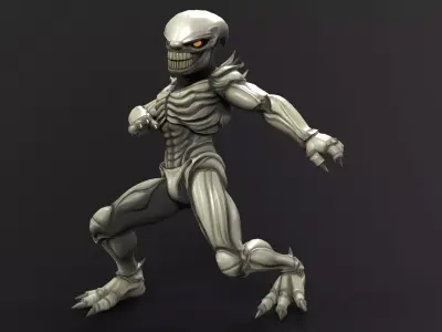Alien Monster Sci-Fi Creature Rigged Low-poly 3D model