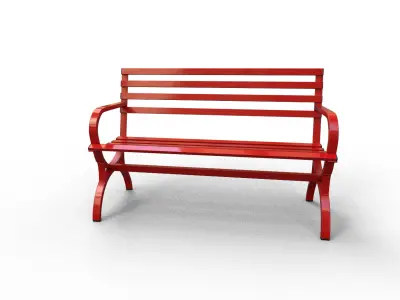 Street Bench Pack 5 Low-poly 3D model