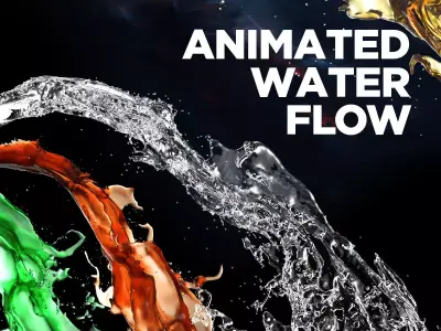 High quality realistically pouring 3d water flow - NO PLUGIN 3D model