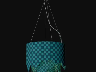 light-02 pendant light with waterfall hanging from it 3D model