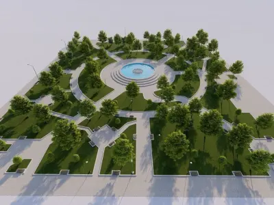 public park-Private Park Landscape 3D model