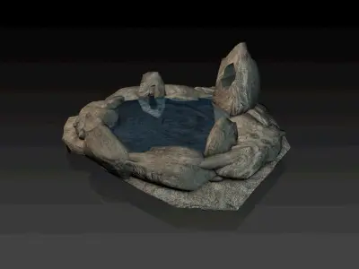 Natural spring water Low-poly 3D model