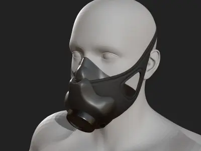 Gas mask helmet 3d model military combat fantasy  Low-poly 3D model