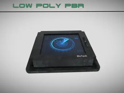 Sci-fi Element 2 texture options Low-poly 3D model
