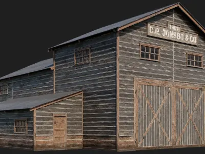 57-58-59-60 - Farm Buildings 4K PBR GameReady Low-poly 3D model