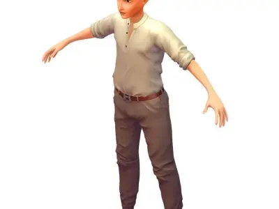 Cartoon Low Poly Style Avatar 005 3D Model Low-poly 3D model