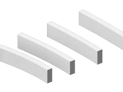 Concrete Curb Inner Radius Set 4 Models R3 R5 R8 R12 3D model