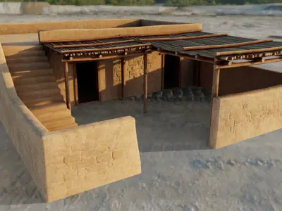 Common Desert House Low-poly 3D model