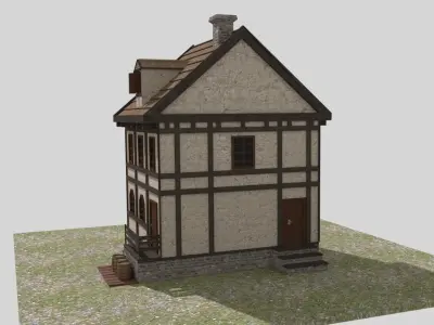 Medieval House Low Poly Low-poly 3D model