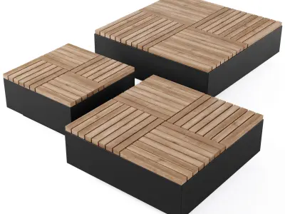 Park benches Hocker Aluminum by furns 3D model