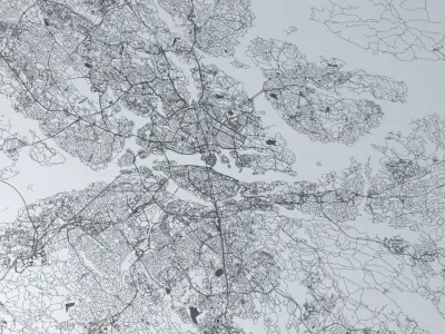 Stockholm Road Network and Streets 3D model