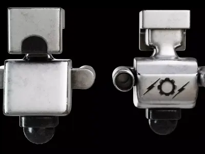 Metal Robot Character Game-Ready PBR 3D Model Low-poly 3D model