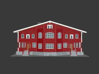Log Cabin Painted 3D model