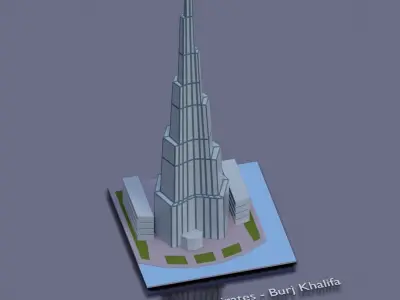 Landmarks of the world U to Z Low-poly 3D model