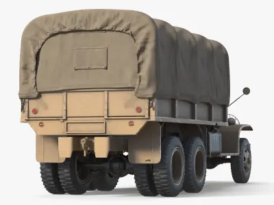  Vintage Covered Troop Carrier 6x6 Sand Simplified 