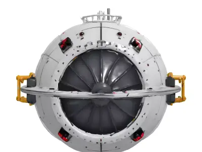 SciFi Industrial Spherical Device Low-poly 3D model