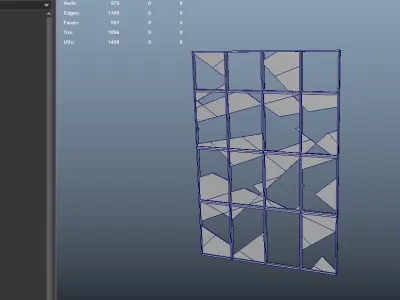 Broken Windows Low-poly 3D model