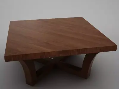 Modern wood coffe table Low-poly 3D model