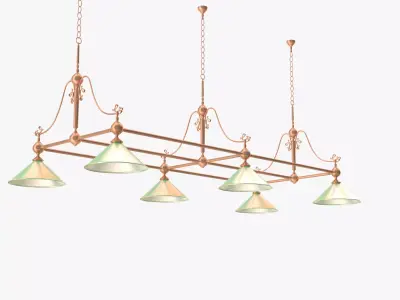 Lights light fixture with four hanging from it Free 3D model