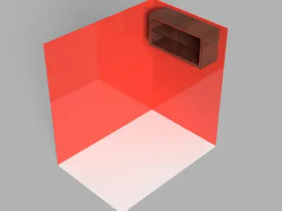 Wooden Wall Cabinet with Sliding Glass Doors 3D Model Low-poly 3D model