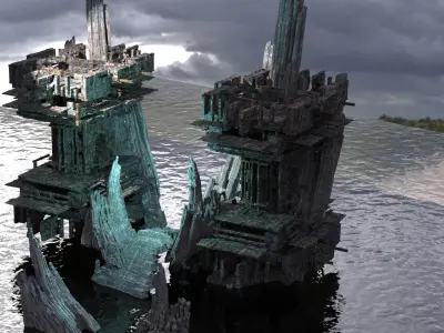 Deep space arena Towers  3D model
