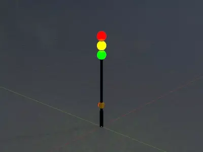 Spherical stylized traffic light design 2 3D model
