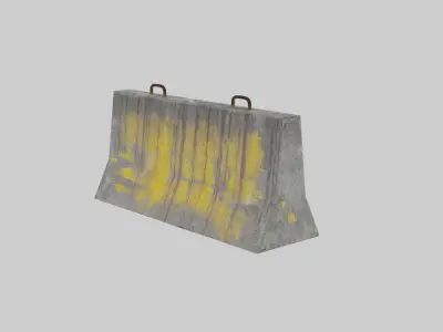 Concrete Road Block Game Asset 4 Textures Low-poly 3D model