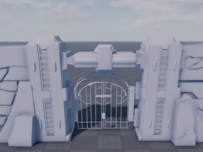 Futuristic High Security Gate 3D model