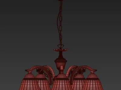 Cougar Edgewood 5 Light Pendant Reviews 3D model