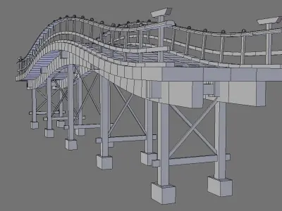 wooden bridge 3D model
