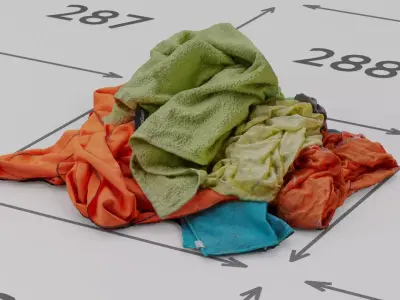 Pile of Clothes on the Ground Neon Color 3D Scanned Low-poly 3D model