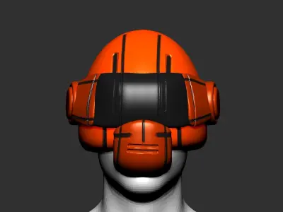 helmet high poly sculpt 3d printable 3D model 19