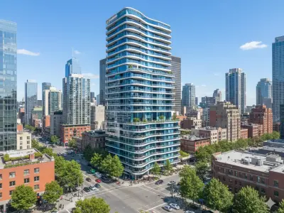 Luxury Curved Residential Tower  Modern Building 3D model