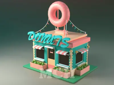 Donut Shop  Low-poly 3D model