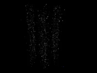 Bubble C water droplet falling 3D model