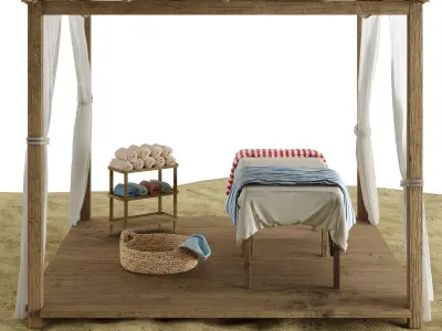 Beach outdoor set 6 massage 3D model