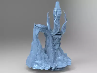Dark Cthulhu cultist tower 3D model