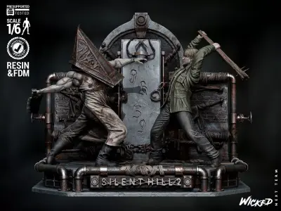 Wicked Video Games Silent Hill Sculpture 3D model