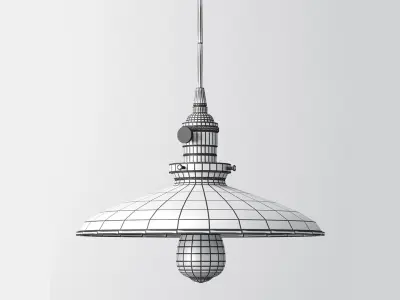 Industrial Style Red Porcelain Light 3D model