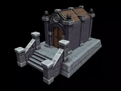 Low Poly Crypt - Stylized Low-poly 3D model