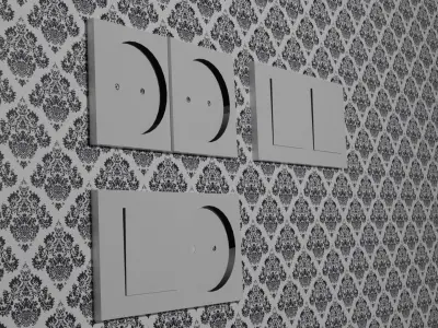 Sockets and switch Low-poly 3D model