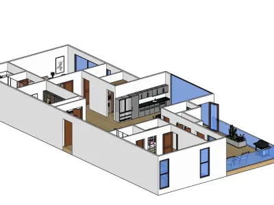 2 Bedroom Apartment Suite 3D model